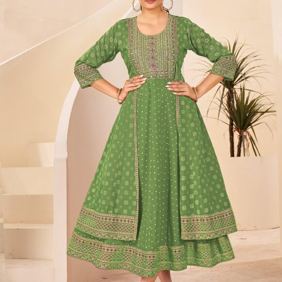 ANARKALI STYLE WOMEN KURTI - Picture 5 of 6